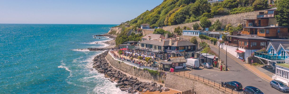 Aerial view of Ventnor, Spyglass Inn